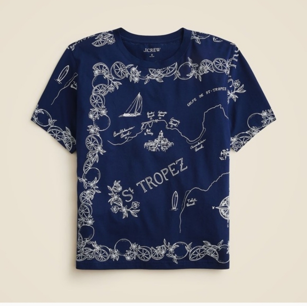 J.crew Short Sleeve St. Tropez Graphic Tee Classic Fit